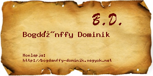 Bogdánffy Dominik névjegykártya